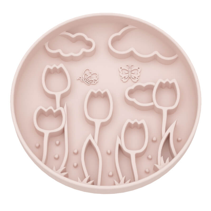 skov pet slow feeder bowl tulip pink