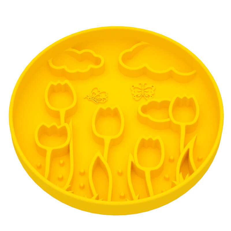 skov pet slow feeder bowl tulip yellow